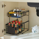 Expert Homewares 2 Tier Stainless Steel Kitchen Storage Organiser