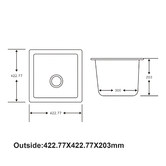 Expert Homewares 420mm Single Granite Kitchen Sink