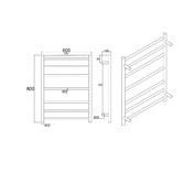Expert Homewares Round 600 x 800mm Electric Heated Towel Rail