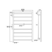 Expert Homewares Ottimo Square 620 x 912mm Heated Towel Rail