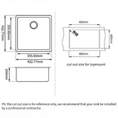 Expert Homewares 420mm Single Granite Kitchen Sink