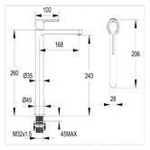 Expert Homewares Aylse Tall Round Basin Mixer Tap