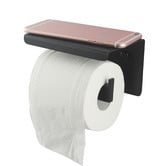 Expert Homewares Nero Shelf Black Stainless Steel Toilet Paper Holder