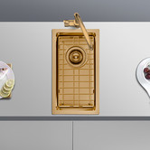 Expert Homewares Ehecati 250mm Single Stainless Steel Kitchen Sink &amp; Accessories Package