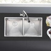 Expert Homewares Pinebee 860mm Double Stainless Steel Kitchen Sink