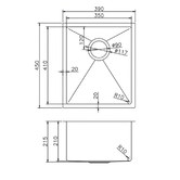 Expert Homewares Cadmus 390mm Single Stainless Steel Kitchen Sink &amp; Accessories Package