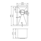 Expert Homewares Ehecati 250mm Single Stainless Steel Kitchen Sink &amp; Accessories Package
