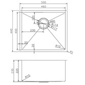 Expert Homewares Circinus 500mm Single Stainless Steel Kitchen Sink &amp; Accessories Package