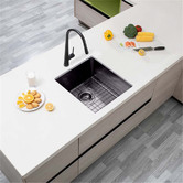 Expert Homewares Cadmus 390mm Single Stainless Steel Kitchen Sink &amp; Accessories Package