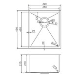 Expert Homewares Cadmus 390mm Single Stainless Steel Kitchen Sink &amp; Accessories Package