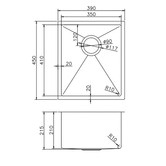 Expert Homewares Cadmus 390mm Single Stainless Steel Kitchen Sink &amp; Accessories Package