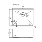 Expert Homewares Tephra 600mm Stainless Steel Single Kitchen Sink &amp; Accessories Package