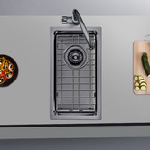 Expert Homewares Ehecati 250mm Single Stainless Steel Kitchen Sink &amp; Accessories Package