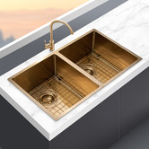 Expert Homewares Seatrew 770mm Double Stainless Steel Kitchen Sink &amp; Accessories Package