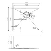 Expert Homewares Circinus 500mm Single Stainless Steel Kitchen Sink &amp; Accessories Package
