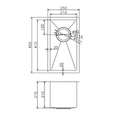 Expert Homewares Ehecati 250mm Single Stainless Steel Kitchen Sink &amp; Accessories Package