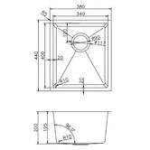 Expert Homewares Melotte 380mm Single Stainless Steel Laundry Sink