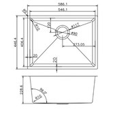Expert Homewares Melotte 580mm Single Stainless Steel Kitchen Sink