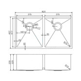 Expert Homewares Tephra 820mm Double Stainless Steel Kitchen Sink &amp; Accessories Package