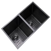 Expert Homewares Tephra 820mm Double Stainless Steel Kitchen Sink &amp; Accessories Package