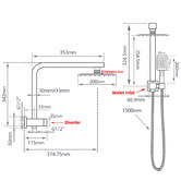 Expert Homewares Finn Short Twin Shower