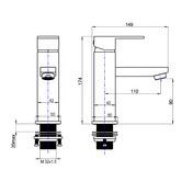 Expert Homewares Nero Brass Basin Mixer Tap