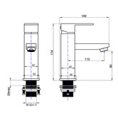 Expert Homewares Nero Brass Basin Mixer Tap
