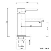 Expert Homewares Solander Gold Pin Lever Basin Mixer