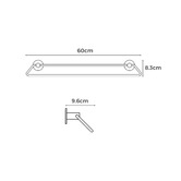 Expert Homewares Zevi 600mm Double Bar Adhesive Wall Mounted Towel Rail