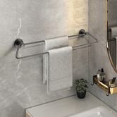 Expert Homewares Zevi 600mm Double Bar Adhesive Wall Mounted Towel Rail