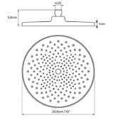 Expert Homewares Prican 250mm Matte Black Round Shower Head