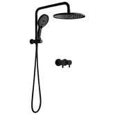 Expert Homewares Jagael Black Short Twin Shower Tap Set