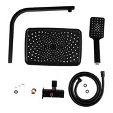 Expert Homewares Ottimo 300mm Rectangular Black Short Twin Shower