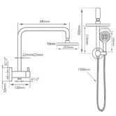 Expert Homewares Jagael Short Twin Shower