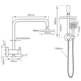 Expert Homewares Jagael Short Twin Shower Mixer Set