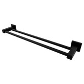 Expert Homewares Nero 600mm Black Stainless Steel Double Rail Towel Rail