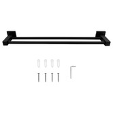 Expert Homewares Nero 600mm Black Stainless Steel Double Rail Towel Rail