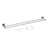 Expert Homewares Euro 740mm Round Stainless Steel Double Towel Rail