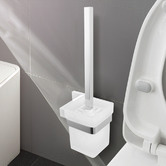 Expert Homewares Nero Chrome Stainless Steel Toilet Brush with Holder