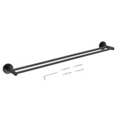 Expert Homewares Euro Black 800mm Double Bar Pin Towel Rail