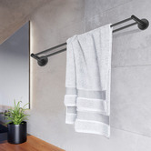 Expert Homewares Euro Black 800mm Double Bar Pin Towel Rail