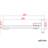 Expert Homewares Nero 250mm Bath/Basin Spout