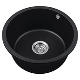 Expert Homewares 460mm Single Black Granite Kitchen Sink