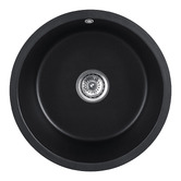 Expert Homewares 460mm Single Black Granite Kitchen Sink