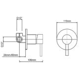 Expert Homewares Euro 245mm Wall Swivel Bath Spout &amp; Mixer Tap Set