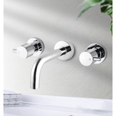Expert Homewares Euro Chrome Wall Mounted Bath Wall top Assembly Tap Set