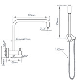 Expert Homewares Euro Chrome Short Twin Rail Shower Body