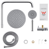 Expert Homewares Euro 200mm 4 Function Short Twin Shower