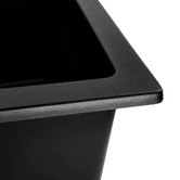 Expert Homewares Black W73 x D42cm Granite Single Kitchen Sink Bowl