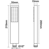Expert Homewares Square Brass Hand Shower Replacement Piece